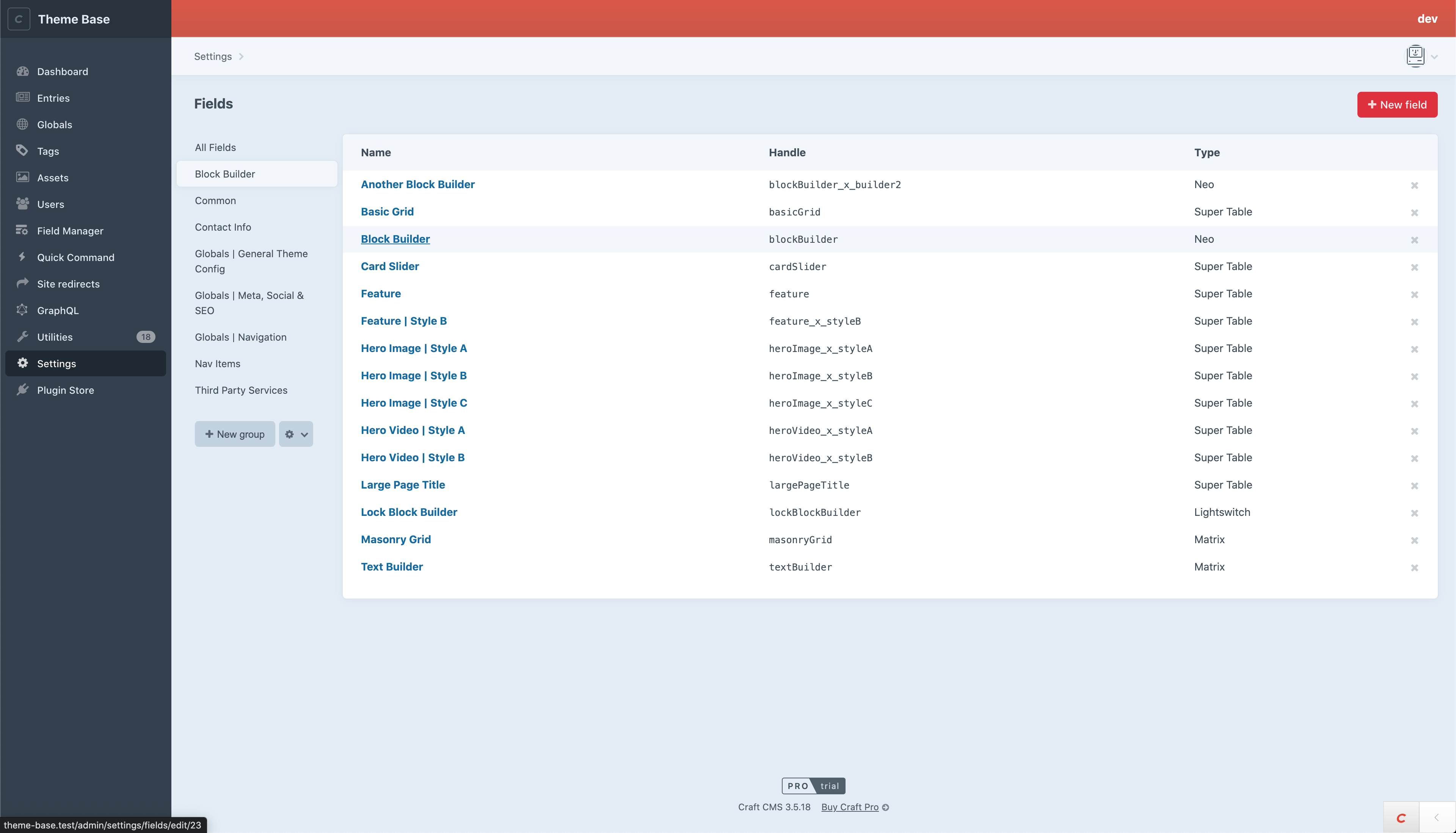 Choose your desired Block Builder field